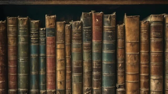  Old Books in Library Background