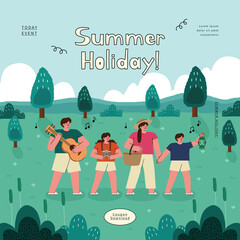 people on summer vacation. vector illustration.
