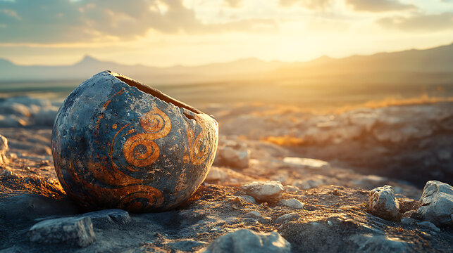 A stunning close-up of a large, cracked Minoan pithos jar.