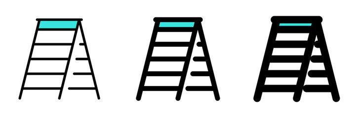 Editable folding ladder, step, stepladder vector icon. Construction, tools, industry. Part of a big icon set family. Perfect for web and app interfaces, presentations, infographics, etc
