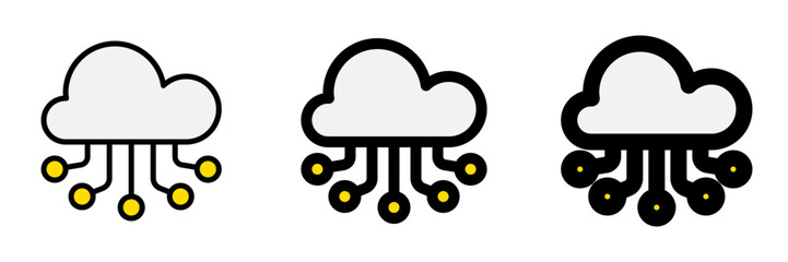 Editable cloud network, computing vector icon. AI technology, artificial intelligence, computer. Part of a big icon set family. Perfect for web and app interfaces, presentations, infographics, etc