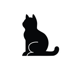 cat flat icon black