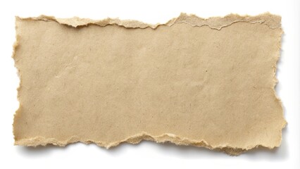 Torn piece of paper with a jagged edge, isolated on white background