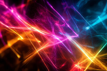 A colorful, abstract image with bright lines and splashes of color