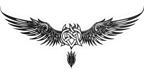 Obraz premium Winged Arrow very simple traditional tattoo flash styles illustration