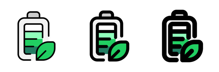 Editable green energy, battery, rechargeable vector icon. Environment, ecology, eco-friendly. Part of a big icon set family. Perfect for web and app interfaces, presentations, infographics, etc