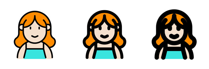 Editable woman wearing blouse avatar vector icon. User, profile, identity, persona. Part of a big icon set family. Perfect for web and app interfaces, presentations, infographics, etc