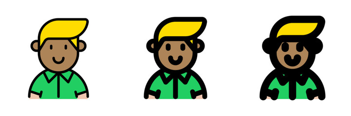 Editable hipster person with undercut hair avatar vector icon. User, profile, identity, persona. Part of a big icon set family. Perfect for web and app interfaces, presentations, infographics, etc