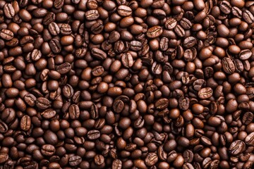 Fototapeta premium A Symphony of Brown: Roasted Coffee Beans, Up Close and Personal