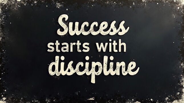 Motivational gym quote emphasizing success through discipline