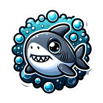 recommend clip art: A shark sea animal cartoon sticker