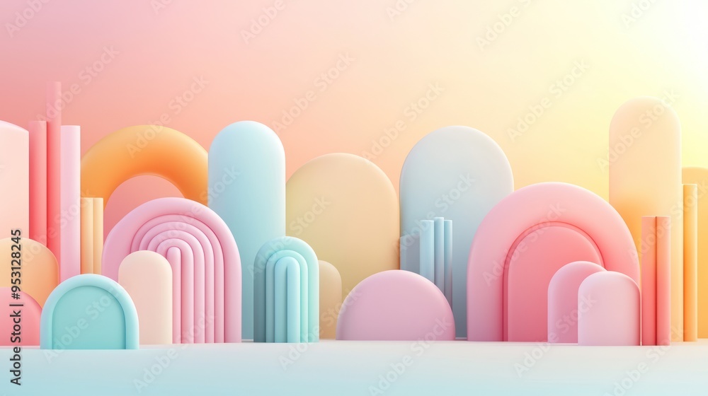 Aufkleber vibrant 3d abstract background with realistic book detail and soft gradient lighting in 8k resolutio