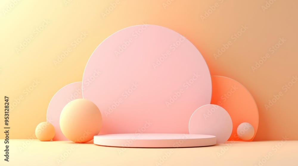 Poster bright abstract 3d render with geometric shapes and realistic book detail in vivid colors under soft
