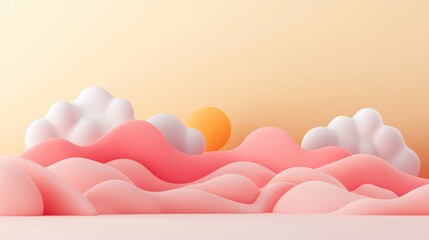 Illuminated Abstract 3D Landscape with Realistic Book - Vibrant Colors and High Details in 8K Resolution, Sunny background, Generative AI
