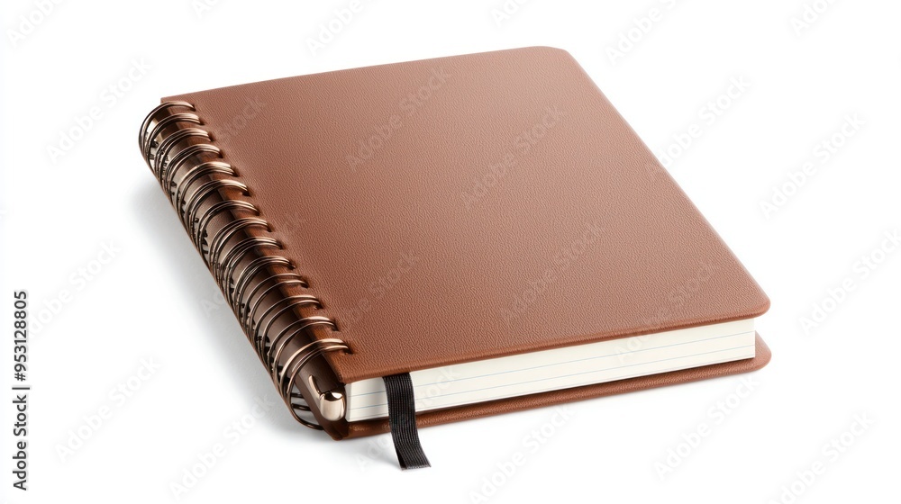 Aufkleber modern pen set and closed notebook with book in sharp focus on white background - 8k realistic style