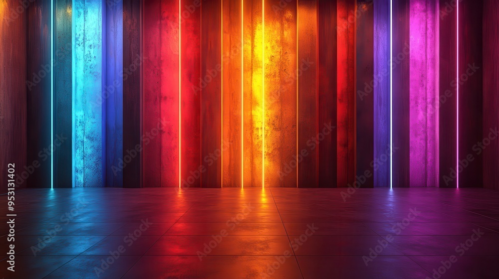 Poster assorted abstract neon backgrounds set 3d render colorful glowing lines vertical wallpaper collectio