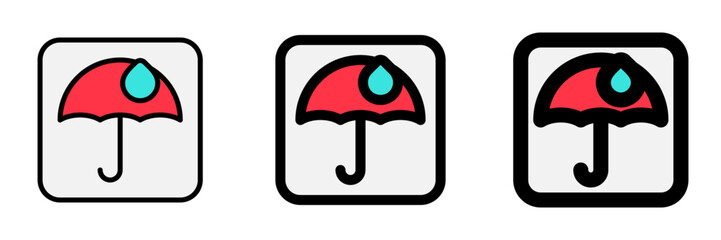 Editable keep from water sign vector icon. Shipping, delivery, e-commerce, transport, logistics. Part of a big icon set family. Perfect for web and app interfaces, presentations, infographics, etc