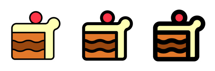 Editable a slice of cake vector icon. Bakery, cooking, food. Part of a big icon set family. Perfect for web and app interfaces, presentations, infographics, etc