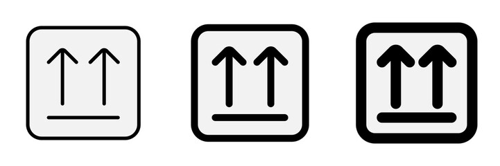 Editable this side up sign vector icon. Shipping, delivery, e-commerce, transport, logistics. Part of a big icon set family. Perfect for web and app interfaces, presentations, infographics, etc