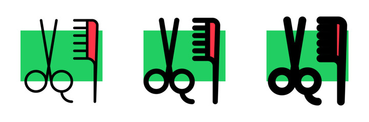 Editable scissors and comb vector icon. Barbershop, lifestyle, grooming. Part of a big icon set family. Perfect for web and app interfaces, presentations, infographics, etc