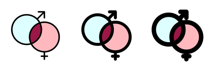 Editable sex symbols vector icon. Wedding, valentine, love, celebration. Part of a big icon set family. Perfect for web and app interfaces, presentations, infographics, etc