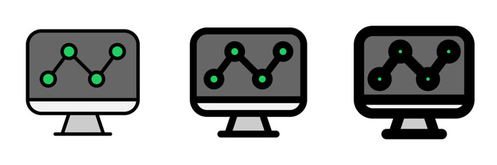 Editable dashboard, computer, chart vector icon. SEO, marketing, business. Part of a big icon set family. Perfect for web and app interfaces, presentations, infographics, etc
