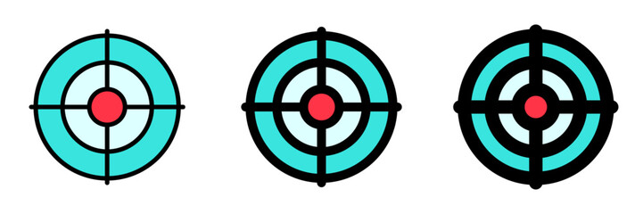 Editable shooting game, target, focus vector icon. Video game, game elements. Part of a big icon set family. Perfect for web and app interfaces, presentations, infographics, etc