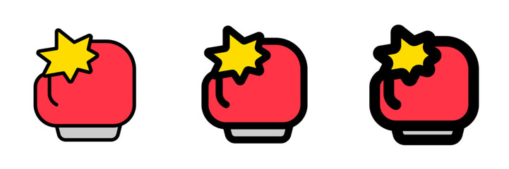 Editable fighting game, boxing glove vector icon. Video game, game elements. Part of a big icon set family. Perfect for web and app interfaces, presentations, infographics, etc