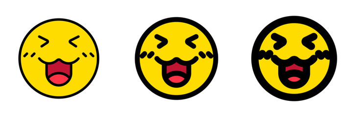 Editable happy cute face expression emoticon vector icon. Part of a big icon set family. Part of a big icon set family. Perfect for web and app interfaces, presentations, infographics, etc