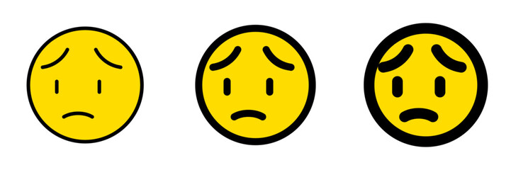 Editable worry, sad face expression emoticon vector icon. Part of a big icon set family. Part of a big icon set family. Perfect for web and app interfaces, presentations, infographics, etc