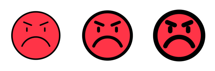 Editable upset, angry, mad expression emoticon vector icon. Part of a big icon set family. Part of a big icon set family. Perfect for web and app interfaces, presentations, infographics, etc