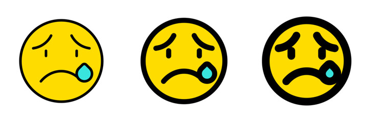 Editable crying, sad tears expression emoticon vector icon. Part of a big icon set family. Part of a big icon set family. Perfect for web and app interfaces, presentations, infographics, etc