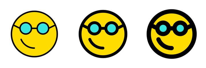 Editable smart glasses expression emoticon vector icon. Part of a big icon set family. Part of a big icon set family. Perfect for web and app interfaces, presentations, infographics, etc