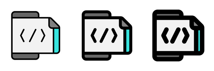 Editable mobile coding, programming vector icon. Part of a big icon set family. Perfect for web and app interfaces, presentations, infographics, etc