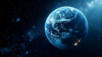 Obraz premium Earth From Space: Stunning View of Our Planet Against a Starry Background