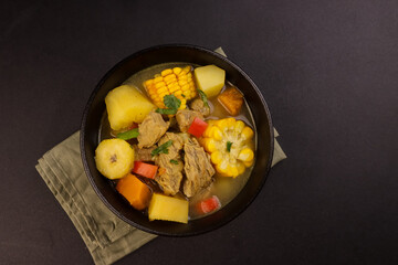 Sancocho De Res is Colombian Style Beef and Vegetable Stew. 