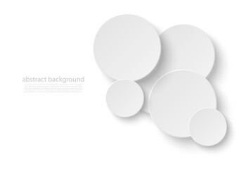 White paper round circle notes for add your text, vector illustration background