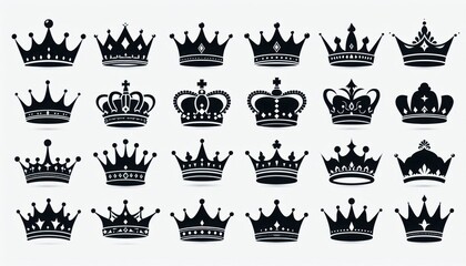 silhouettes of crown icon