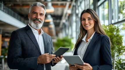 Business Professionals Working Together in Modern Office Environment