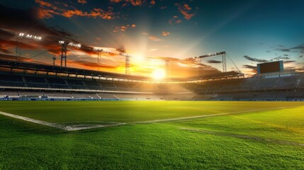 Sunset over a Soccer Stadium