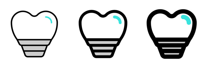 Editable dental implant vector icon. Dentistry, healthcare, medical. Part of a big icon set family. Perfect for web and app interfaces, presentations, infographics, etc