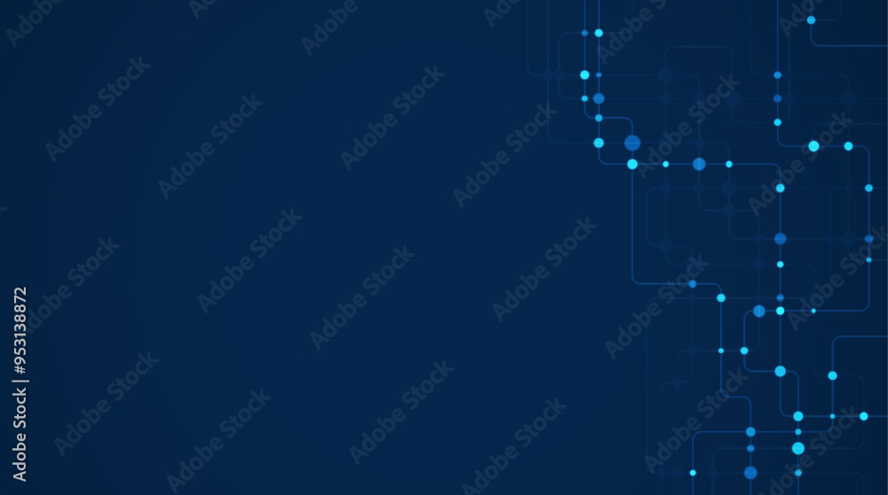 Poster circuit connect lines and dots. network technology and connection concept. decentralized network nod