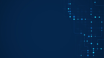 Circuit connect lines and dots. Network technology and Connection concept. Decentralized network nodes connections