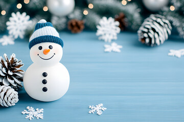 Schneemann mit Weihnachtsdeko, made by AI