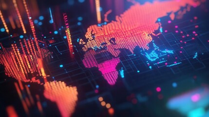 Fototapeta premium Media map usage, global map with media usage stats