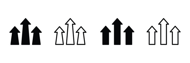 Fototapeta premium Set of business growth success chart symbol. Graph diagram up icon. Vector Illustration.