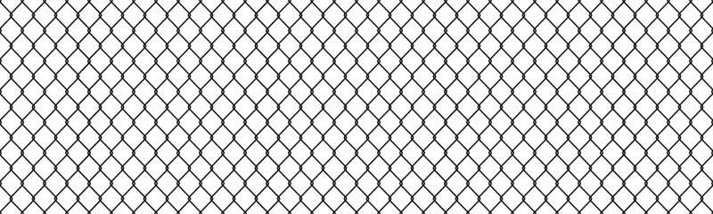 Black wire mesh fence on a white background