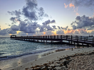 Extremely beautiful sunrise at Bavaro Beach, Punta Cana, Dominican Republic