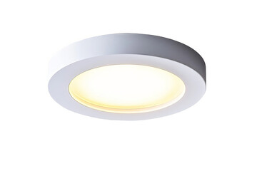 A white recessed ceiling light fixture with a round shape and a warm white light output.