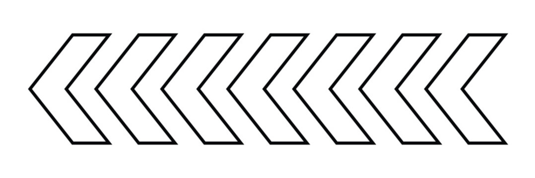 Arrow chevron symbol .Arrows symbols set. Blend effect. Vector isolated on white background.